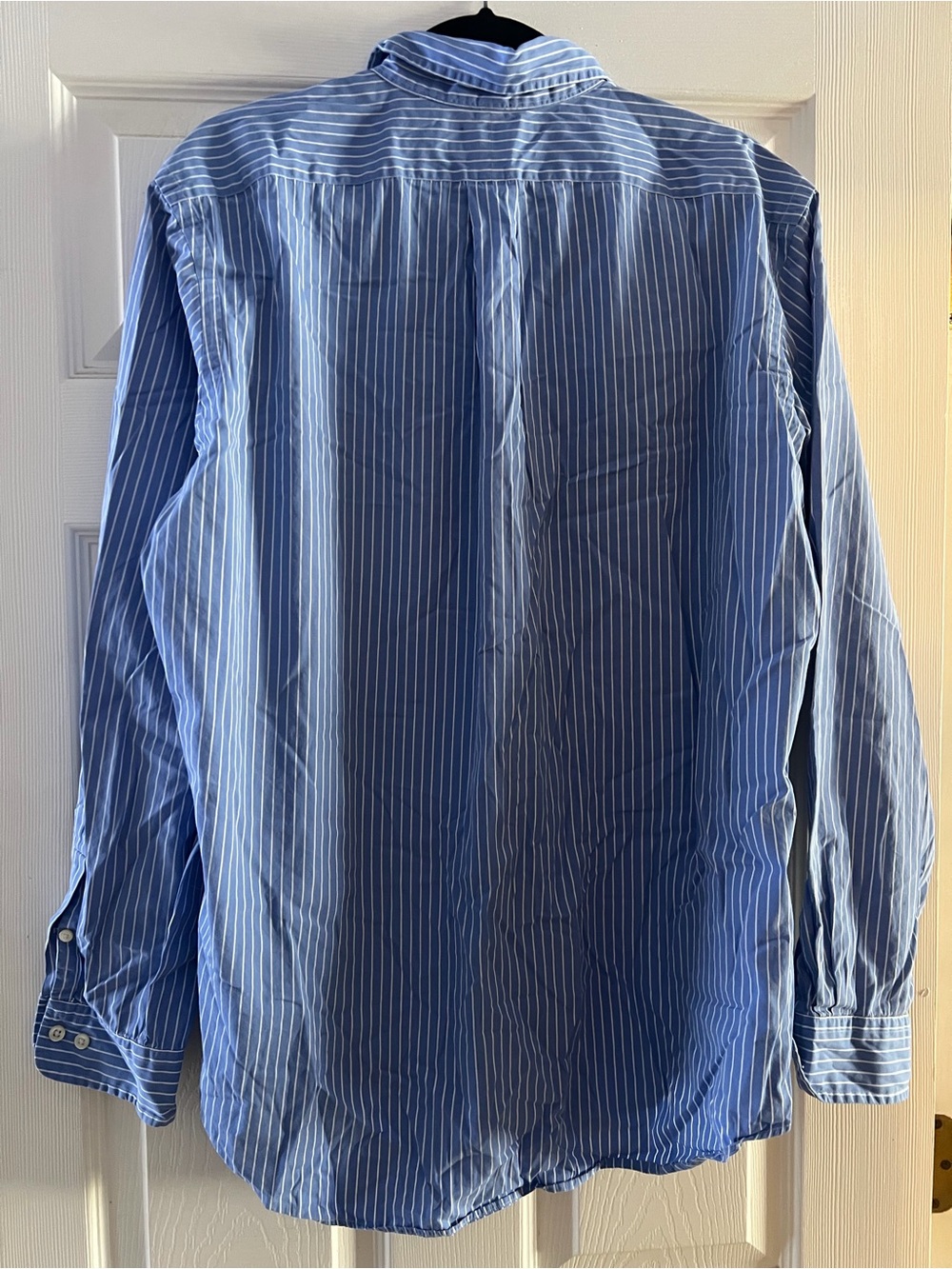Ralph Lauren Light Blue White Striped Men's Button-Down Shirt - Picture 3 of 3